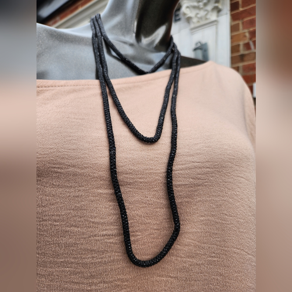 Elegant Multi Layered Black Necklace
